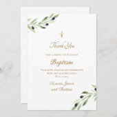 バプテスオリーブ枝サンキューカード 招待状 (正面/裏面)