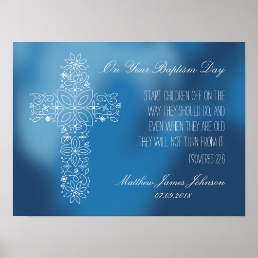 バプテスギフトカスタマイズ – バイブル通過付きプリント ポスター (正面)