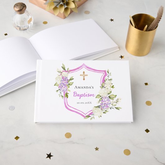 バプテスクレスクピンク紫色の花女 ゲストブック (正面見開き)