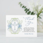 バプテスクロスプレストグリーナリー男の赤ちゃんサンキューサンキュー サンキューカード (スタンド正面)