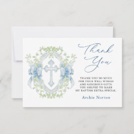 バプテスクロスプレストグリーナリー男の赤ちゃんサンキューサンキュー サンキューカード