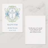 バプテスクロスプレストグリーンリー男の赤ちゃん エンクロージャーカード (正面/裏面)