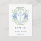 バプテスクロスプレストグリーンリー男の赤ちゃん エンクロージャーカード (正面)
