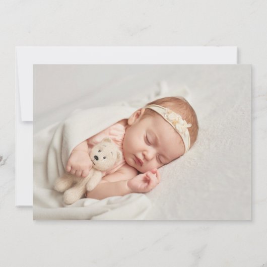 バプテスグリーンリー金ゴールドと赤面ピンク写真 サンキューカード (裏面)