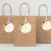 バプテスサンフラワーユーカリ感謝していグリッターユー ラウンドシール