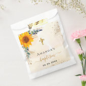 バプテスサンフラワーユーカリ緑のグリッター フェイバーバッグ (封をした状態)