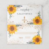 バプテスサンフラワーユーカリ金ゴールドグリッター プレイスカード (外部開封)