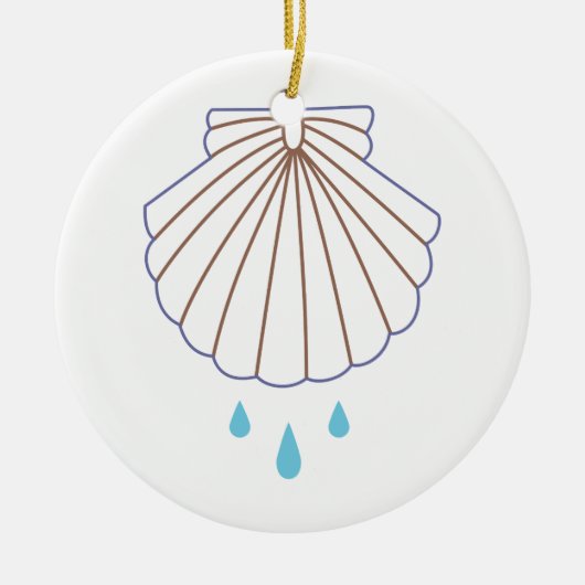 バプテスシェルアップリケ セラミックオーナメント (正面)