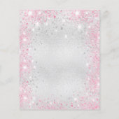 バプテスシルバーピンクの双子の女の子の予算の招待 チラシ (裏面)