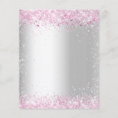 バプテスシルバーピンクの女の子の予算の招待 チラシ (裏面)