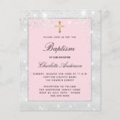 バプテスシルバーピンクグリッターガールバジェット招待 チラシ (正面)