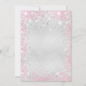 バプテスシルバーピンクグリッターガールモダン 招待状 (裏面)
