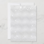 バプテスシルバーブルーの男の子のキラキラのスクリプト 招待状 (裏面)