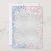 バプテスシルバーブルーピンクの双子の男の子の女の子 招待状 (裏面)