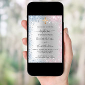 バプテスシルバーブルーピンクの双子の男の子の女の子 招待状