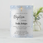 バプテスシルバーブルーボーイグリッタークロス贅沢 招待状 (スタンド正面)