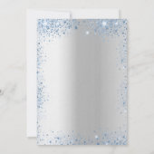 バプテスシルバーブルーボーイグリッタークロス贅沢 招待状 (裏面)