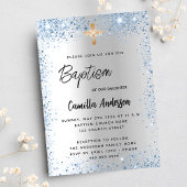 バプテスシルバーブルーボーイグリッタークロス 招待状