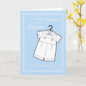 バプテススススーツの孫ベビーブルー カード (黄色い花)