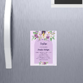 バプテススミレ紫の花が女の子を超える贅沢 マグネット招待状