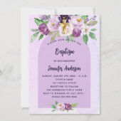 バプテススミレ紫の花が女の子を超える贅沢 招待状 (正面)