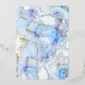 バプテスス流体大理石デザイン 箔招待状 (裏面)