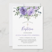 バプテスダスティパープルバラユーカリ《キリスト教》洗礼式や命名式 招待状 (正面)