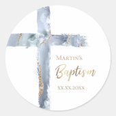 バプテスダスティブルーアゲートホーリークロス ラウンドシール (正面)