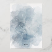 バプテスダスティブルーウォーター色の金ゴールド箔の招待 箔招待状 (裏面)