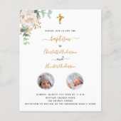 バプテスツイン白フローラ写真予算の招待 チラシ (正面)