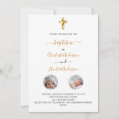 バプテスツイン白写真男女兼用 招待状 (正面)