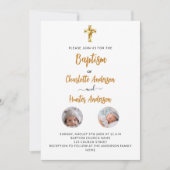 バプテスツイン白写真男女兼用 招待状 (正面)