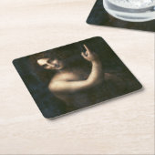 バプテストの聖ヨハネ，レオナルド・ダ・ヴィンチ スクエアペーパーコースター (アングル)