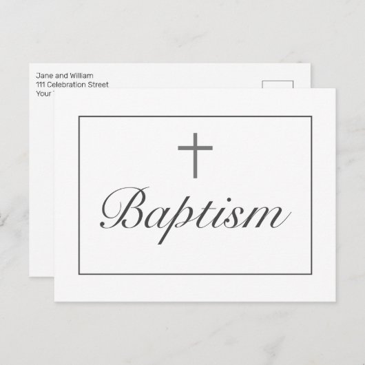 バプテストモダン者の発表招待状はがき ポストカード (正面/裏面)