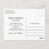 バプテストモダン者の発表招待状はがき ポストカード (裏面)