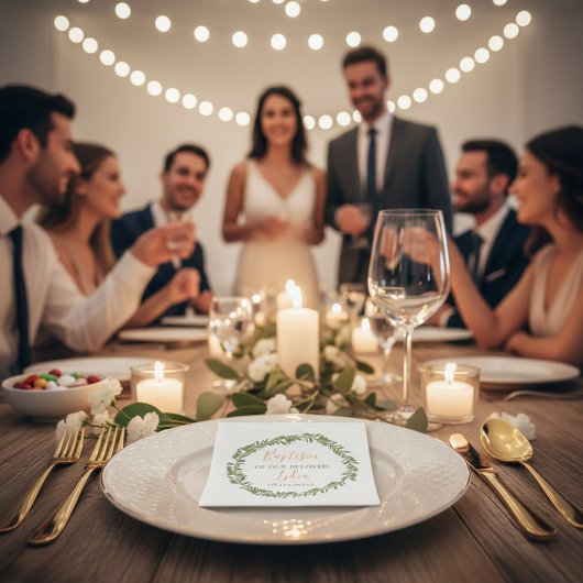 バプテスナエレガントプキンス – オリーブリースデザイン スタンダードランチョンナプキン