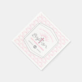 バプテスハローとクロスカスタムピンク スタンダードカクテルナプキン (角)