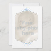 バプテスハローとクロスカスタムフォトブルー 招待状 (裏面)