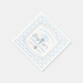 バプテスハローとクロスカスタムブルーグレー スタンダードカクテルナプキン (角)