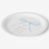 バプテスパステルブルーボウ ペーパープレート (アングル)