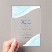 バプテスパステルブルー大理石 アクリル招待状 (インサイチュ (ポータブル))