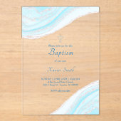 バプテスパステルブルー大理石 アクリル招待状 (正面)