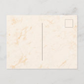 バプテスパンパスグラスバラ金ゴールド赤面ピンク大理石 インビテーションポストカード (裏面)