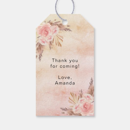 バプテスパンパスグラス赤面感謝していバラユー ギフトタグ (裏面)