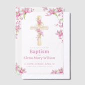 バプテスピンクのオーキッドの水色 ベラム紙招待状 (オフセット)