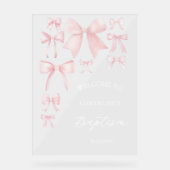 バプテスピンクの弓は歓迎のサインを澄ん受け取る アクリルサイン (正面)