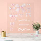 バプテスピンクの弓は歓迎のサインを澄ん受け取る アクリルサイン (ウェディング)