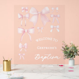 バプテスピンクの弓は歓迎のサインを澄ん受け取る アクリルサイン