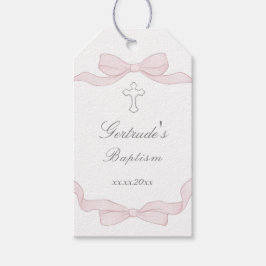 バプテスピンクの弓フレーム ギフトタグ