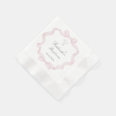 バプテスピンクの弓フレーム 縁ありカクテルナプキン (角)